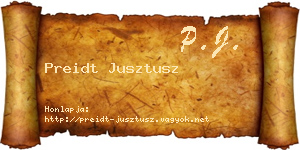 Preidt Jusztusz névjegykártya